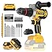 Perceuse Visseuse Sans Fil 21V - 140Nm 2300rpm Max Brushless Visseuse Devisseuse Sans Fil Perceuse à Percussion avec 2 Batteries 4,0Ah, 20+3 Réglages de Couple, Mandrin 13mm, 2 Vitesses pour Bricolage