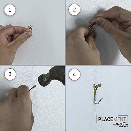 Image of National Hardware N260-076 25 Piece Professional Picture Hangers, Brass