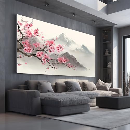 Tableau Fleur de Cerisier Grand Format pour Mur Vide