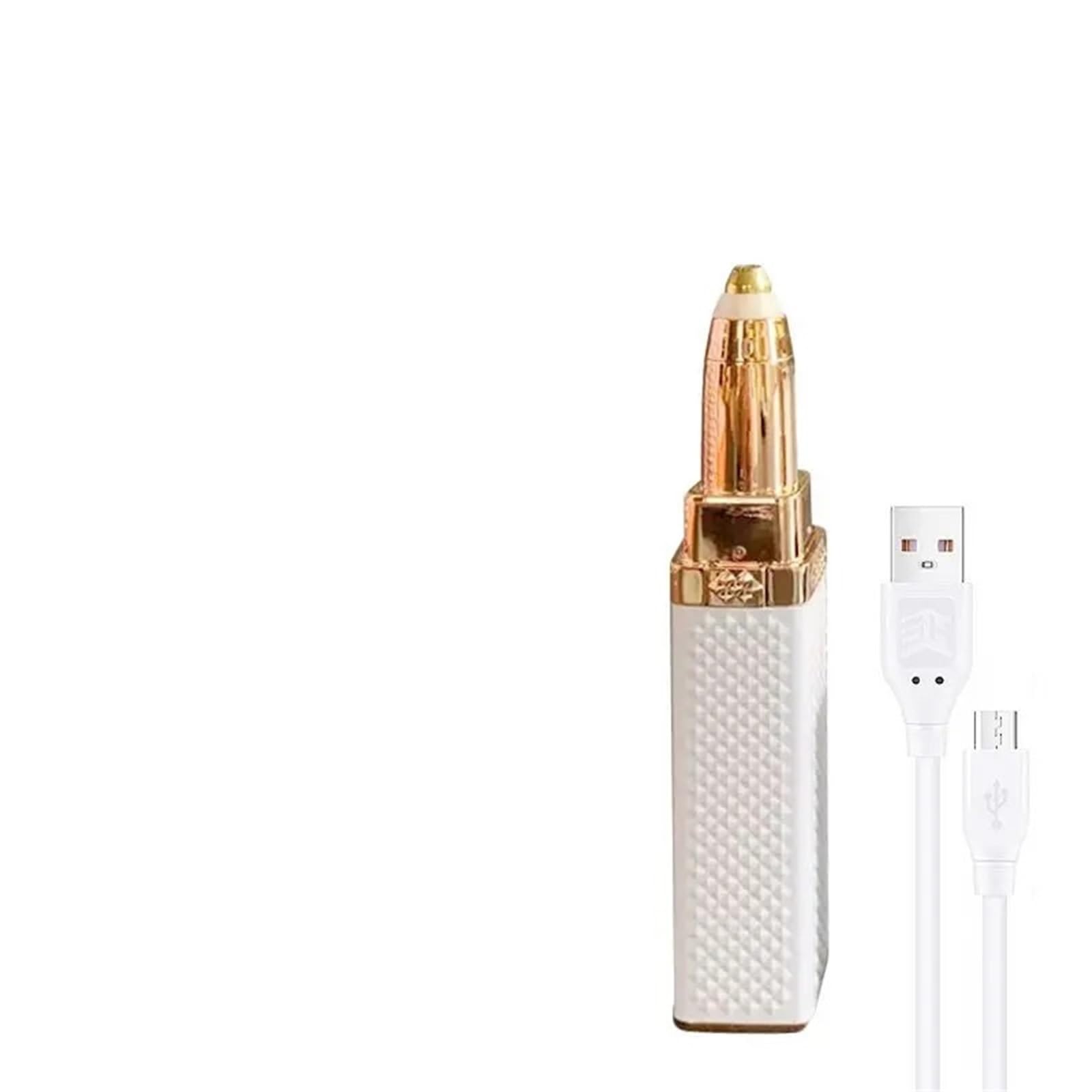 Épilateur facial 2 en 1, mini tondeuse à sourcils pour femme, rasoir électrique à lèvres, recharge USB, multifonctionnel, indolore, outils de maquillage (Champagne)
