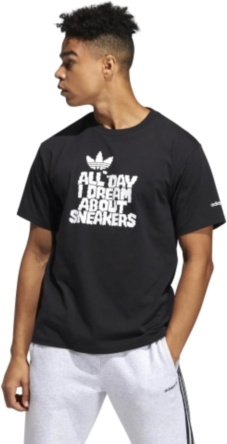 Adidas Men's All Day I Dream Short Sleeve T-Shirt, Black/White