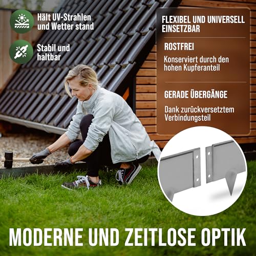 Rasenkante aus Cortenstahl von Green Spark zur Garten- und Beetgestaltung