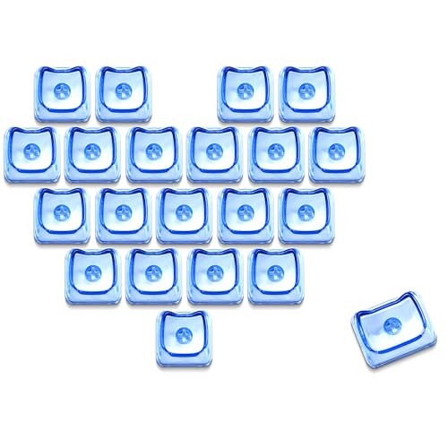 Image of GMKWTL XVX Blank Transparent Keycaps, Sweet Heart PC Custom Keycap Set, Backlit Blue Candy Keyboard Keycaps Mao Profile for MX Switches Mechanical Keyboard (21pcs)