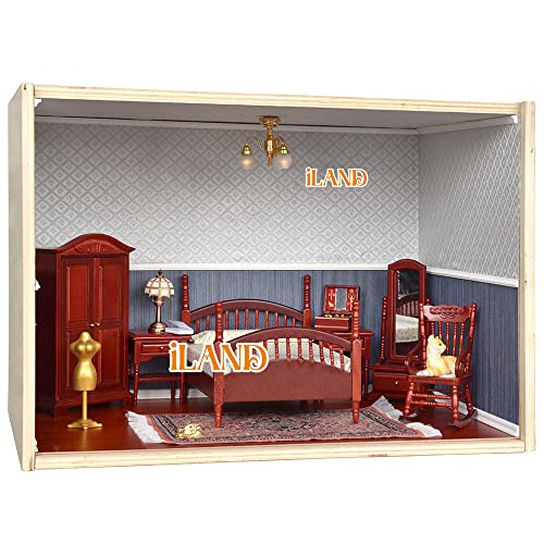 Iland Dollhouse Display Box, Unfinished Wood Shadow Box, Quick-Build Display Case With Transparent Front 15.7“ X 11” X 11“ Suitable For Lego & 1/12 1/6 Scale Dolls & Figures Soldiers #TOP4