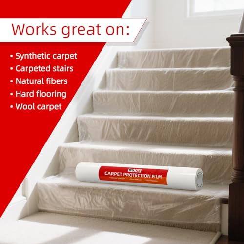 WELSTIK Clear Carpet Protector Film 24" x 200' Single Roll. Clean-Removing, Rugged Plastic Carpet Protector for Surface Protection During Construction, Alteration or Painting by WELSTIK - Image 5