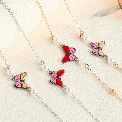 Amabro Eyeglasses Chain for Women, 2 PCS Butterfly Beaded Glasses Straps Mask Lanyard Necklace Eyewear Retainer Chain