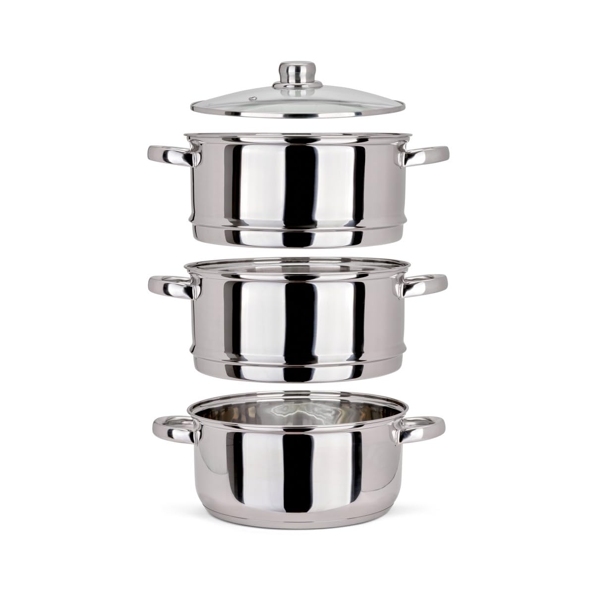 Piroscafo Livoo 24 Cm - Pentola A Vapore, 4L, Con Cestelli, Acciaio Inossidabile - Foto 4