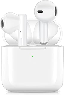 Wireless Earbuds Bluetooth Headphones IPX7 Waterproof Bluetooth Earbuds 30H Playtime Headset with Charging Case Wireless Bluetooth Earphones with Mic for iPhone/Samsung/Android (White)