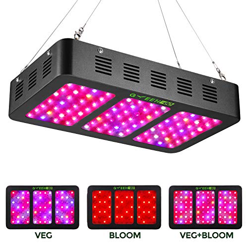 900W LED Grow Light Full Spectrum with Veg&Bloom Switch,GREENGO Triple-Chips LED Grow Lamp