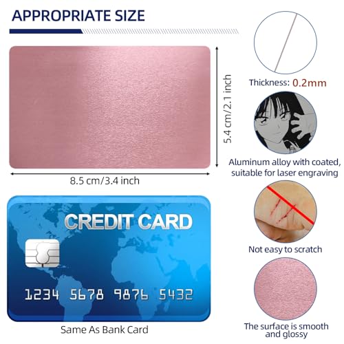 FONLAND Metal Cards Blank,100Pcs Metal Cards Engraved - Image 3