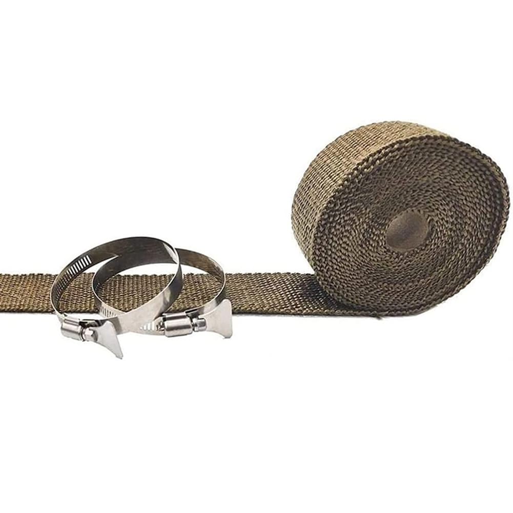 Donaasoal Black Fireproof Pipe Wrap Anti Scalding Chimney Ribbon Stove Flue Protector Belt Fireproof Pipe Belt Set Kit With 2 Clamp