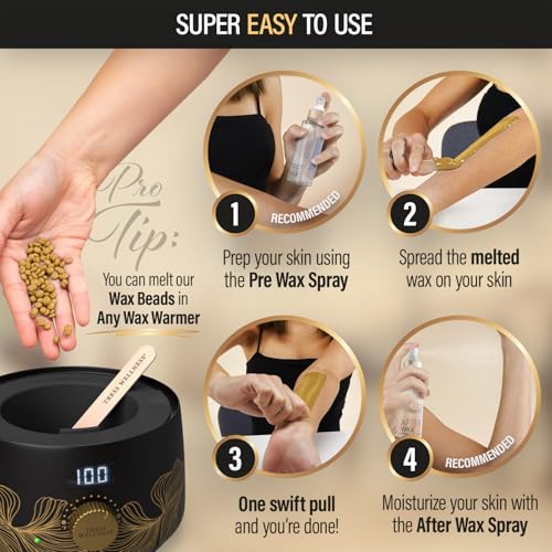 Image of Tress Wellness Wax Beads - Dermatologically Tested - At-Home Kit for Bikini, Brazilian & Full Body - Unscented 2.2 lbs