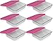 Pyrex 3-cup Rectangle Glass Food Storage Containers With pink Plastic Lids.Use For Lunch Box, Storage Food ,And Baking Dish (pack of 6 Glass Containers) )