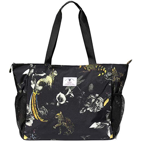 Esvan Yoga Mat Bag Yoga Tote Carrier Shoulder Bag Carryall Tote For Office,Yoga,Pilates,Travel,Beach And Gym (Black Tropical Rain Forest) #TOP4