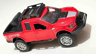ماكيت سيارة معدن فوورد مجسم سيارة مصغر دبل كابينه + كاوتش استبن فتح أبواب اللون احمر