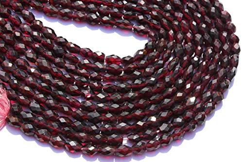 Perles de grenat authentiques ovales AAA sans défaut pour collier durable