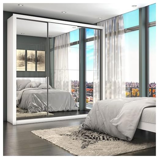 Guarda Roupa 3 Portas de Correr com Espelho Conquista Premium