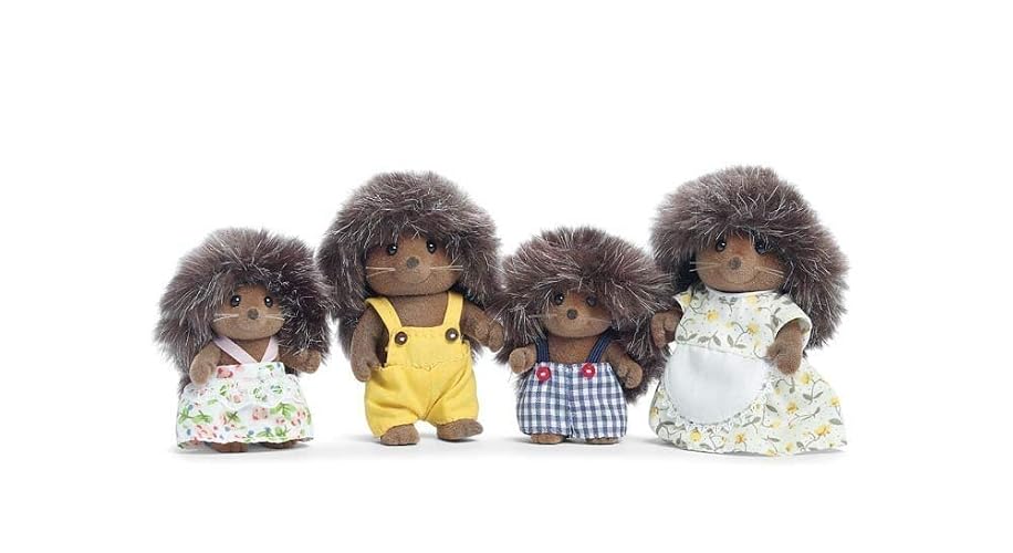 Calico Critters Pickleweeds Hedgehog Family - Set of 4 Collectible Doll Figures for Children Ages 3+ - Pickleweeds Hedgehog Family
