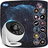 CAKLIK Sternenhimmel Projektor mit 13 Stück Filmscheiben, Geräuscharmer LED-Planetarium Galaxy Projektor, Timer & 360° Rotierenden, Sternenprojektor für Schlafzimmer, Partys