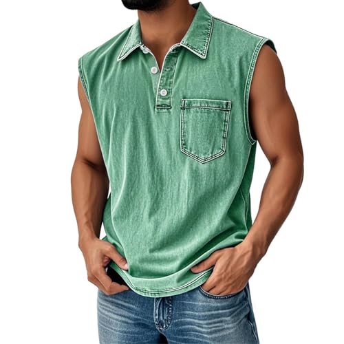 Chaleco vintage masculino holgado para evitar el calor con estilo casual