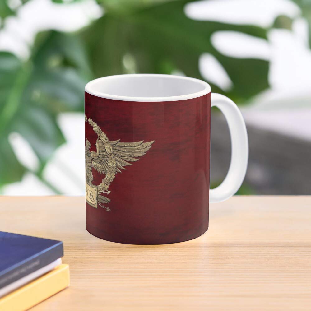 Special Edition Spqr Roman Gold Over Eagle Imperial Best 11 Ounce Ceramic Coffee Mug Gift
