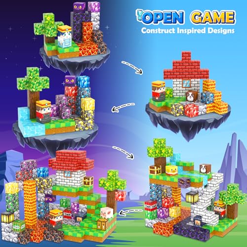 Image of 150PCS Magnetic Blocks Building Toys for 3+ Year Old Boys Girls, Kids Sensory Montessori Construction Toys Christmas Birthday Gifts