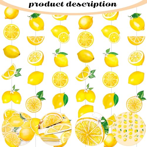 8pcs Lemon Hanging Garlands Yellow Lemon Birthday Party Decorations Lemonade Theme Ceiling Wall Garlands for Summer Fruit Party Lemonade Theme Bridal Shower Party Supplies by C L cooper life - Used condition - Image 4