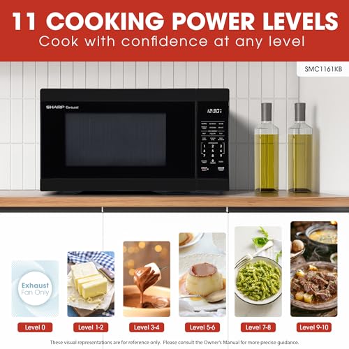 SHARP Countertop Microwave Oven with Removable 12.4" Carousel Turntable, 1000 Watt, 1.1 Cubic Feet, Black - Image 4