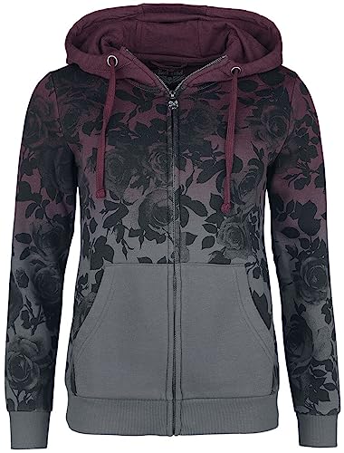 Rock Rebel by EMP Damen graue Sweatjacke mit Rosen und Farbverlauf L