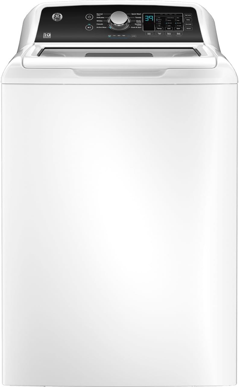 GE - 4.5 Cu. Ft. Top Load Washer with Water Level Control, Deep Fill, Quick Wash, and Glass Lid