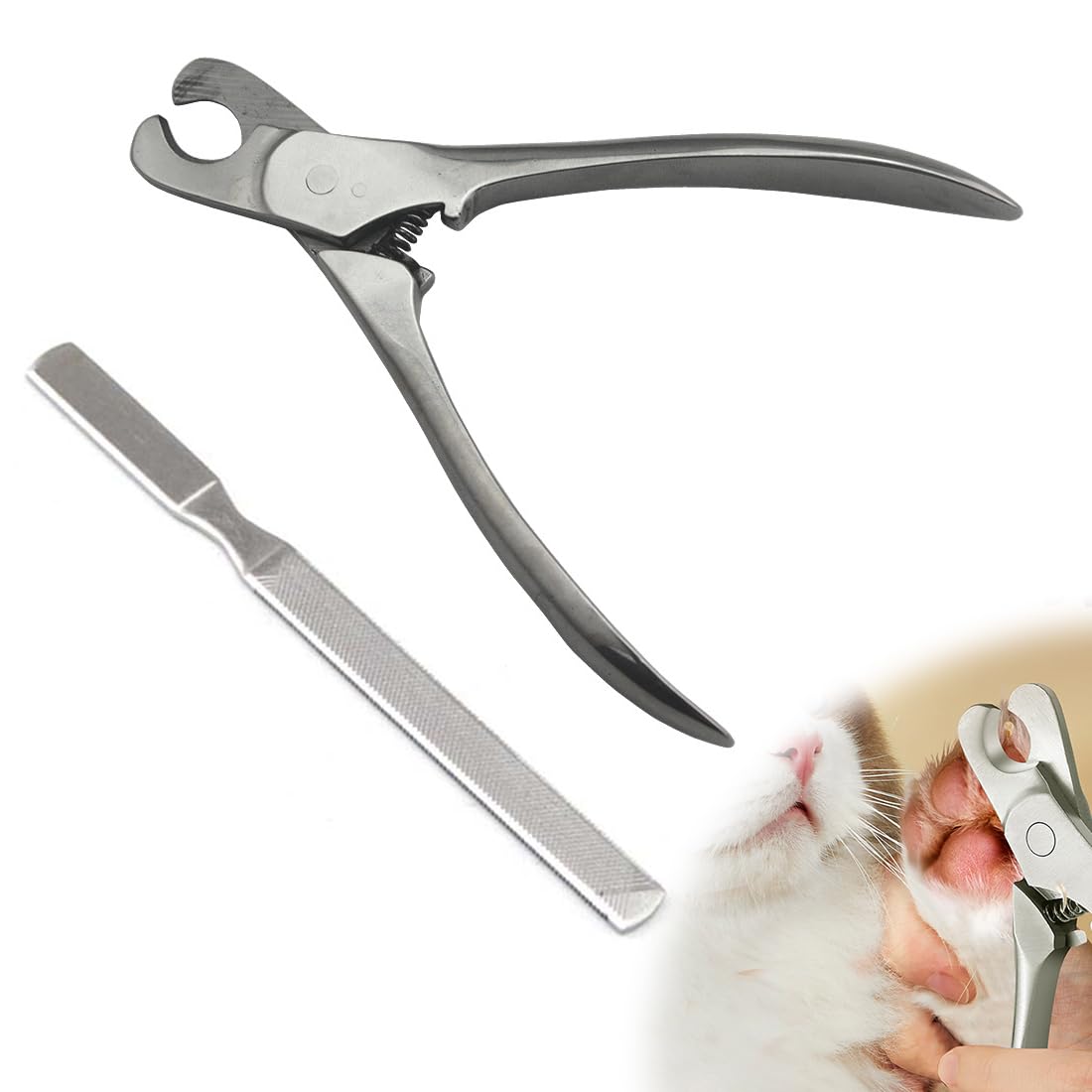 SSRDFU - 2Pcs Tijeras para patas de mascotas con lima de uñas,tijeras profesionales para el cuidado de las patas de mascotas,perros grandes/uñas de los pies gruesas/tijeras para uñas de perros y gatos