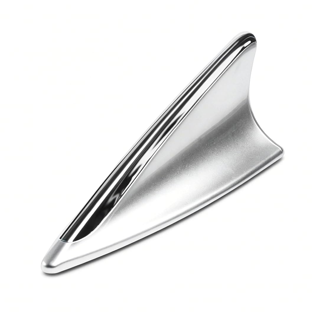 ZJXQM Car Shark Fin Antenna for Mitsubishi Colt Lancer Grandis Carisma ASX Eclipse Cross, Waterproof Radio Signal Antennas Cover Auto Aerials Radio Replacement, SILVER
