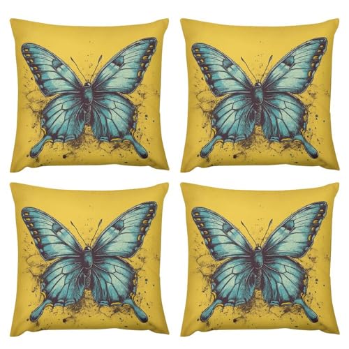 Housses de coussin papillon double face pour rénover un canapé fatigué
