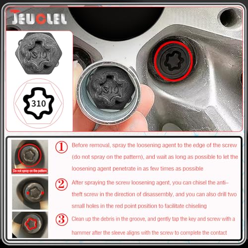 Image of 32PCS Wheel Lock Nut Key Kit Compatible with Mercedes Benz