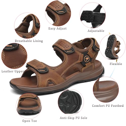 FLARUT Men's Outdoor Hiking Sandals Open Toe Summer Beach Water Shoes