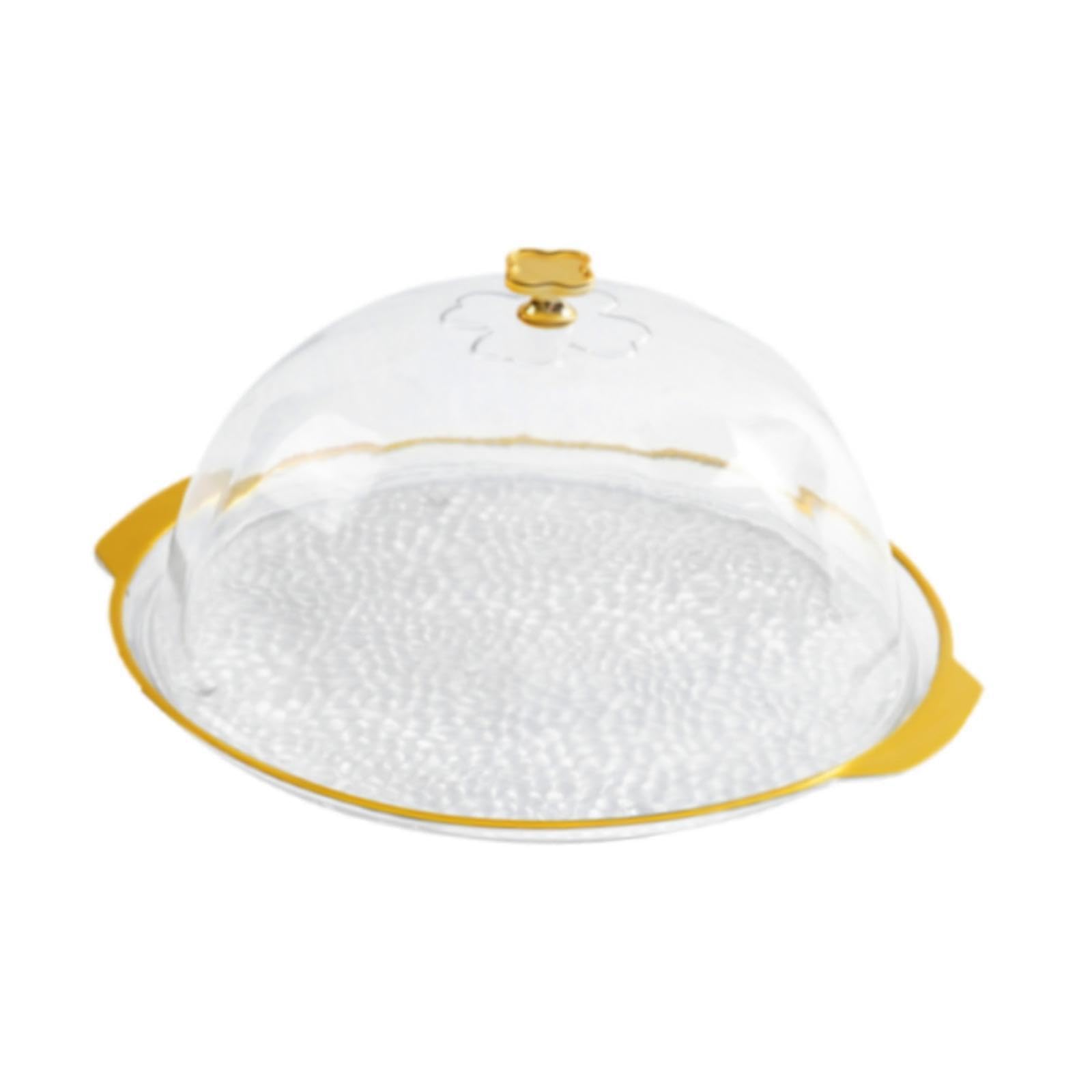 KIXZSAZ Bread Storage Tray With Dome Sturdy Showcasing Mouthwatering Treats At Any Occasion Lightweight Yet Sturdy Cake Plate With Dome Cake Display Stand Lid, Clear, M