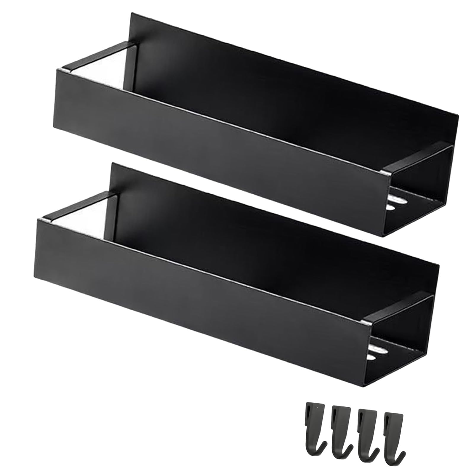 MCAOAL Kitchen Storage Rack for Refrigerator Side, Carbon Steel 2 Shelf Organizer Set for Condiment Bottle Rack Fridge Side Shelf Kitchen Organizer Condiment Holder Refrigerator Storage