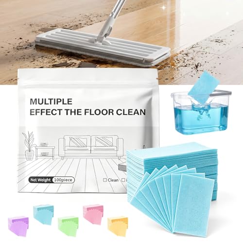 SICOSPI 100pcs Multi-Surface Floor Cleaner Tablet 2026 Upgraded Floor Cleaning Solution Tablets Dissolvable Pre-Measured Deep Cleaning Cleaning Solution for Tile & Vinyl Floors(Blue)