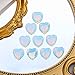10 PCS Opalite Heart Crystals Thicken Stones Love Heart Shaped Healing Crystal Natural Stone Palm Moonstone Gemstones Set Reiki Energy Balancing Carved Palm Worry Stone Meditation Gift Stocking Stuffers for Women