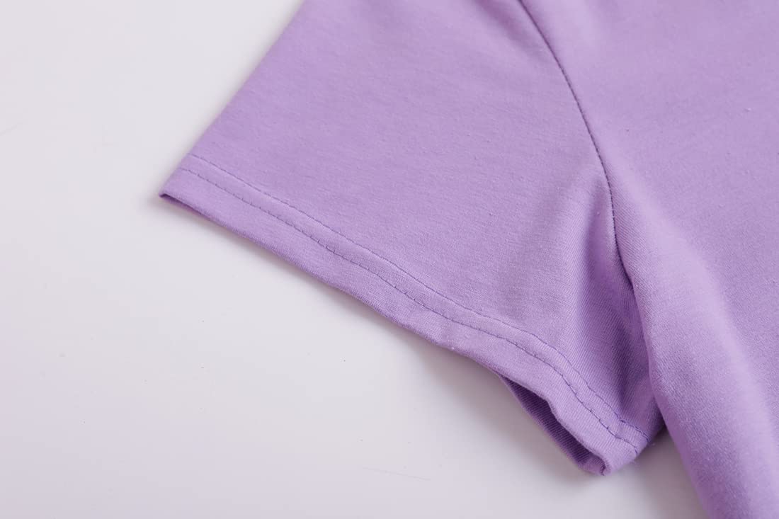 MyFav Pyjama à Manches Courtes pour Femme Imprimé Vin Confort Pyjamas 2 Pièces Pantalon Mi-Long Vêtements de Nuit