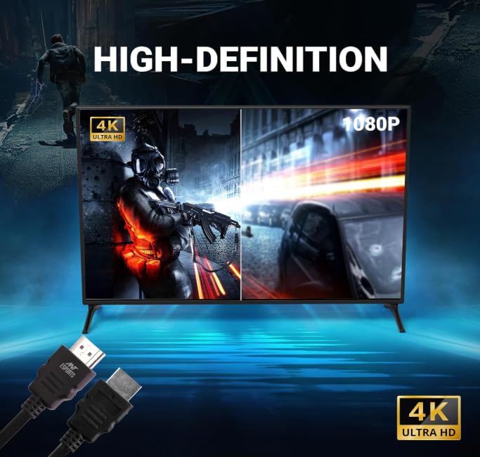 Image of HDMI Cable | 3 Meter | 64 Gbps | 4K 120Hz | 1080P 240Hz | Strong & Durable | Supports Up To 32 Audio Channels | Gold Plated | Black