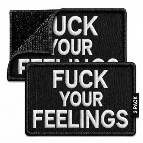 Bluyellow FCK Your Feelings Black Hook and Loop Morale Patch 2 Pack 2x3 in