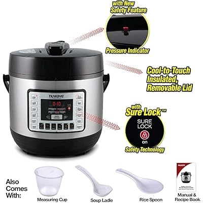 Autocuiseur électrique NuWave Nutri-Pot – 6qt, 12 Programmes, 1000W, Argent