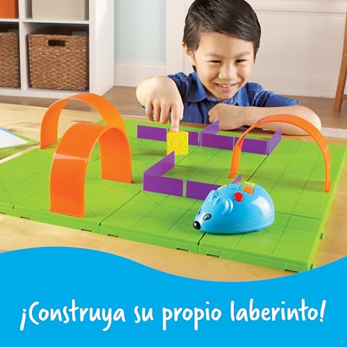 Learning Resources Set de Actividades Ratón Robot Code & GO, Juego codificación Infantil, programación para niños, Juguete Stem Educativo, Edades 4-8, Incluye 83 Piezas y Tarjetas