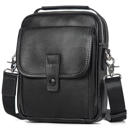 Image of Augus Genuine Leather Small Messenger Bag Crossbody