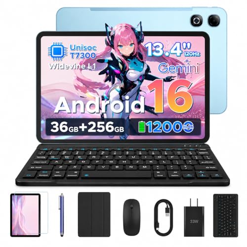 U13 Pro �Z�b�g�� Android 16 �^�u���b�g 13.4�C���` 2.4K���� 120Hz Gemini AI�Ή� 36GB RAM+256GB ROM+2TB�g�� 11000mAh��e�ʃo�b�e���[ Widevine L1 Netflix�Ή� 