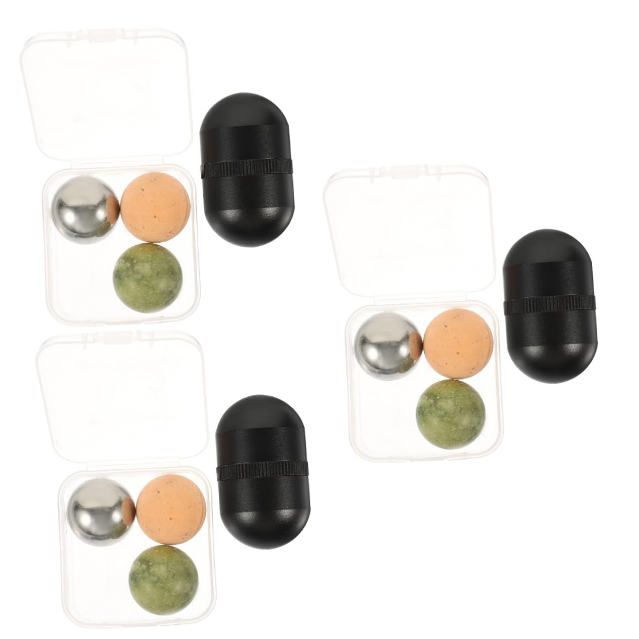Beaupretty 3 Ensembles Boule De Pierre Volcanique Massage Du Visage Jade Soin Du Visage Vanité Rouleau De Jade Pour Le Visage Massage Du Visage Jade Serrer Compact Barre De Beauté