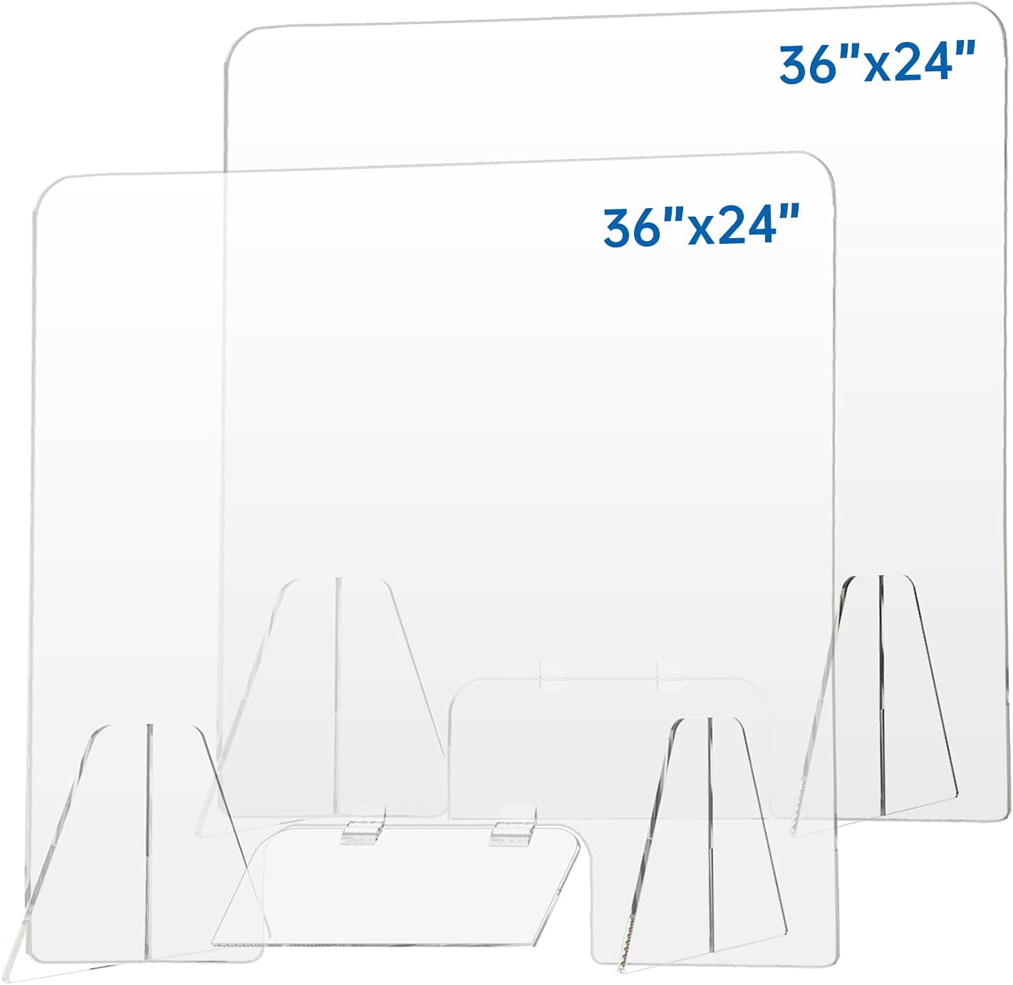 Sneeze Guard Shield for Counter 36" x 24" (2 Pack) Desk