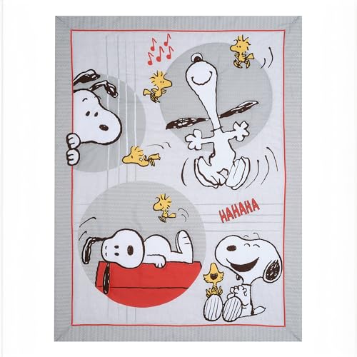 Image of Bedtime Originals Snoopy Love 4-Piece Toddler Bedding Set - Gray /Red /White