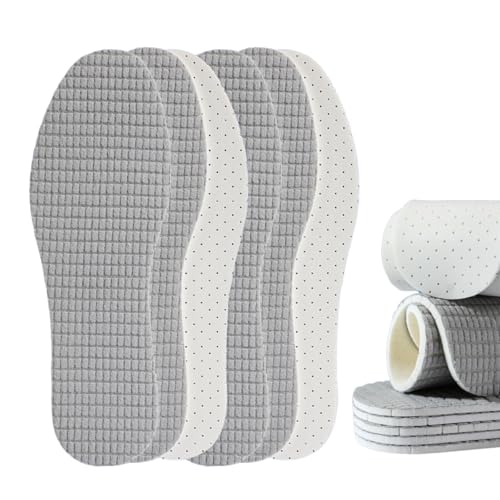 3 Pairs Barefoot Shoe Insoles,Anti Odour Cotton Insoles,Comfortable Insoles for Men and Women for Everyday Use (Gray, Womens 13-14/Mens 11.5-12.5)